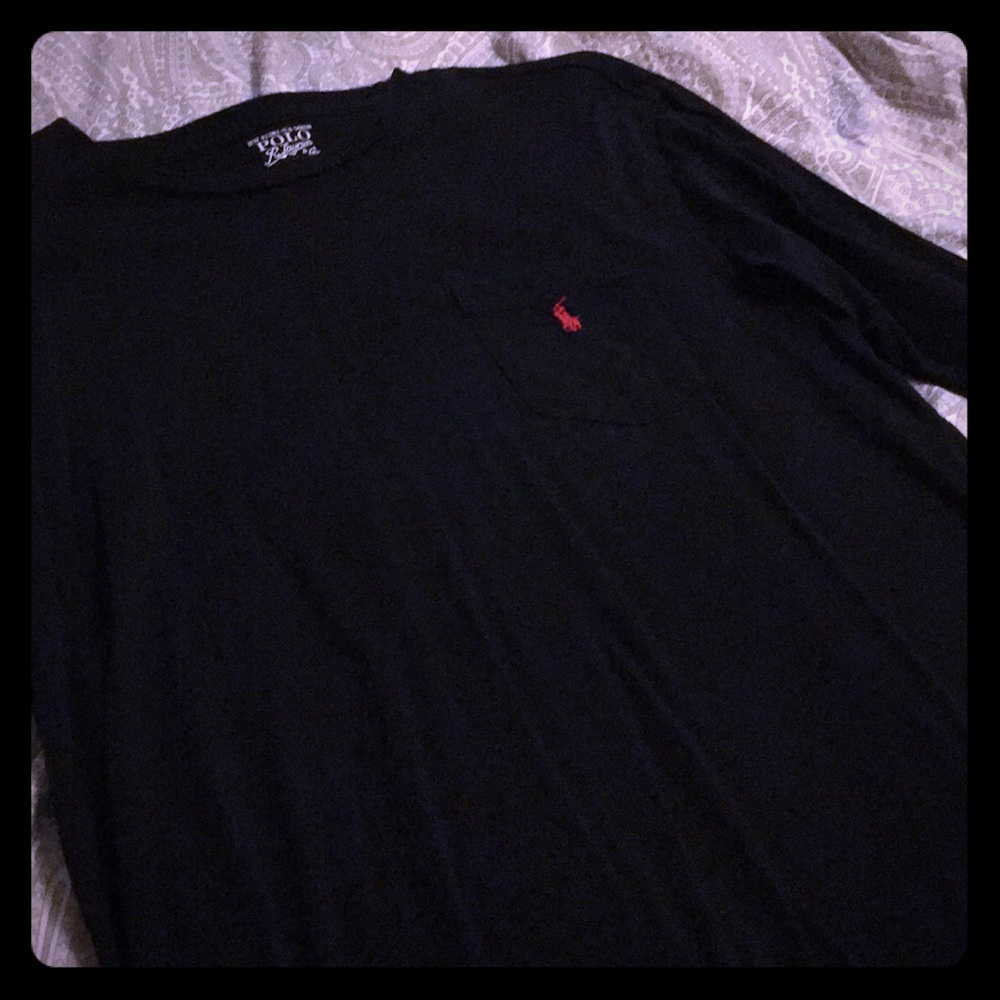 Long sleeved black Ralph Lauren t-shirt